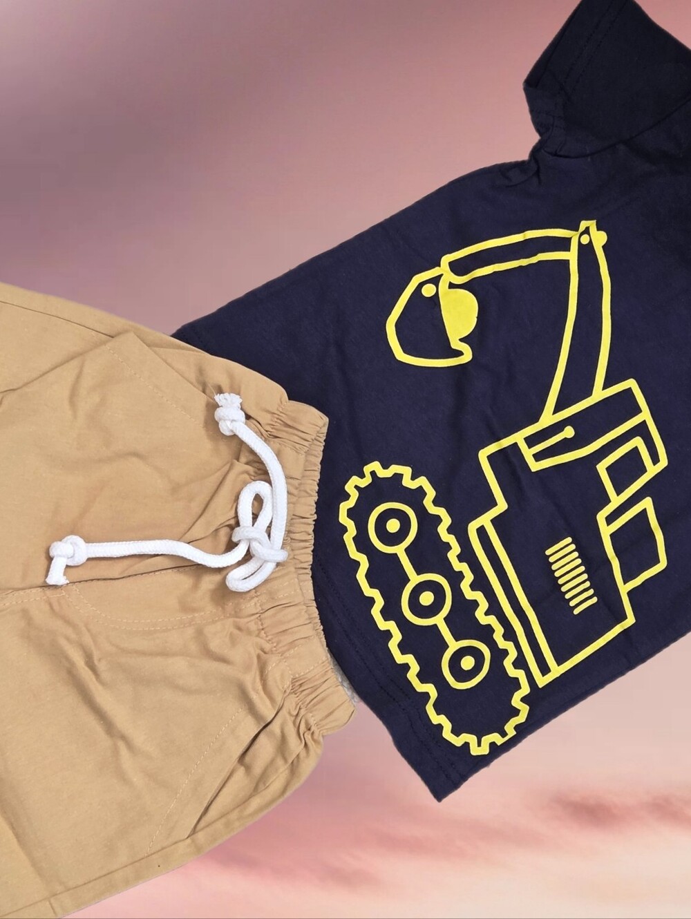 Bib nice 2pc outfit set bulldozer outfit Boyt 2T-3T
